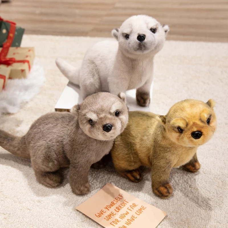 Juguetes de peluche de nutria de mar salvaje de simulación de 38cm, Animal relleno suave, lindas muñecas de nutria Reallife, almohada tranquilizadora para bebés y niños, regalos para niñas