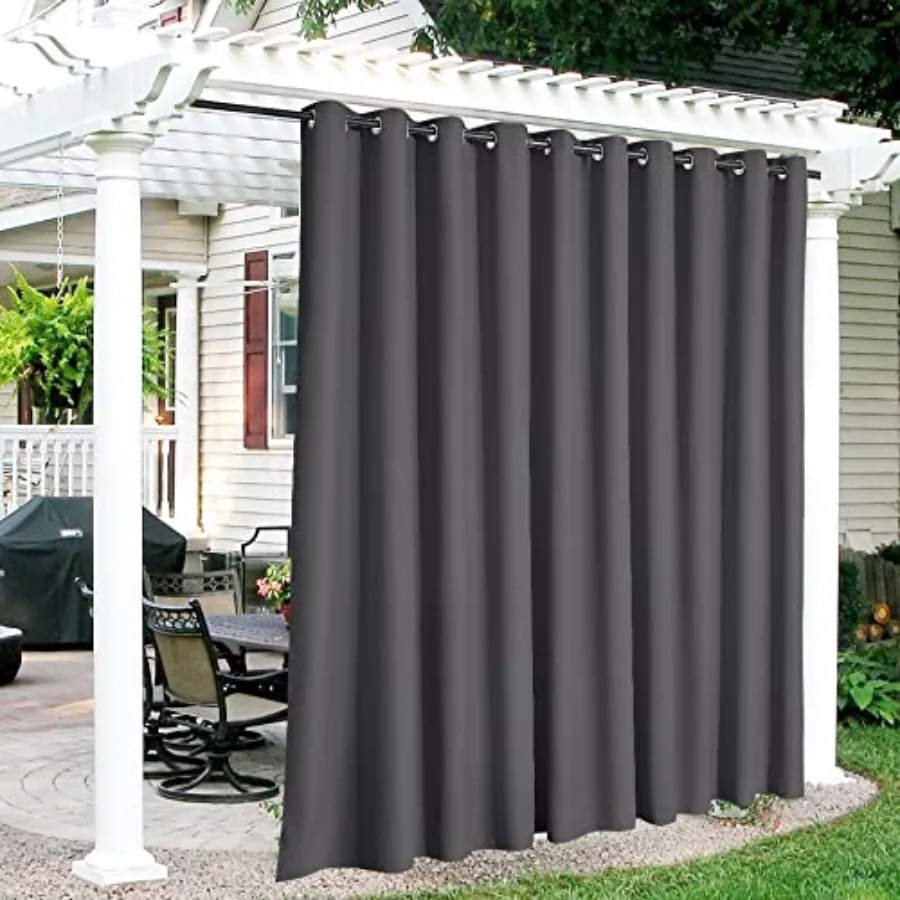 

Pergola Curtains Outdoor - Water Repellent Sunlight Block Shades for Patio Door Terrace Pavilion Corridor Screen Porch Lanai De