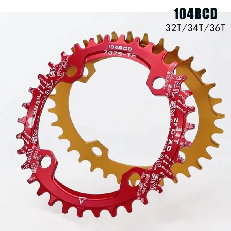 Round/Oval crown Narrow Wide 104 bcd Bicycle Chainwheel 32T/34T/36T/38T/40T/42T MTB Mountain Bike Crankset Chainring