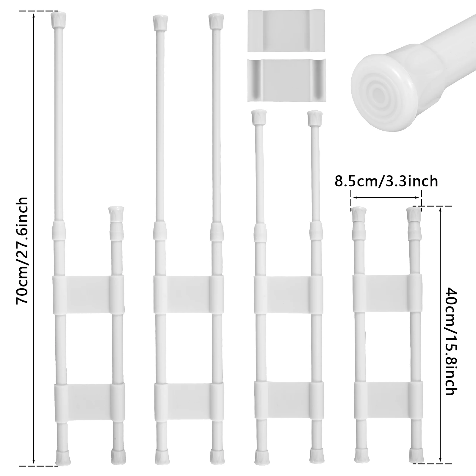 شريط زاوية دش تلسكوبي RV ، قضيب تخزين ، منع السقوط ، تخزين أدوات الزينة ، أرفف قابلة للتعديل ، عربة ، ملحقات السفر
