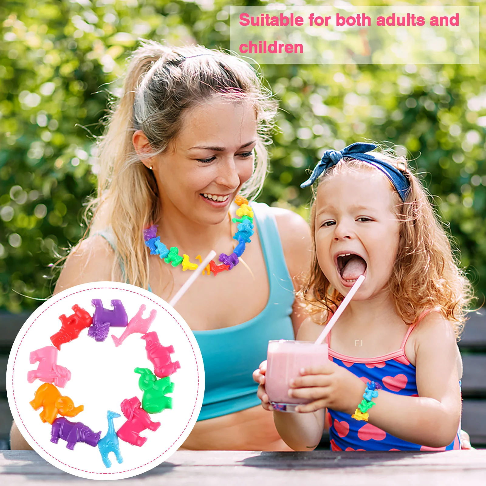 [YU]400 Pcs Mixed Animal Shaped Beads Colorful Marine and Jungle Animal Spacer Beads Zoo Animal Plastic Beads Craft Beads fo