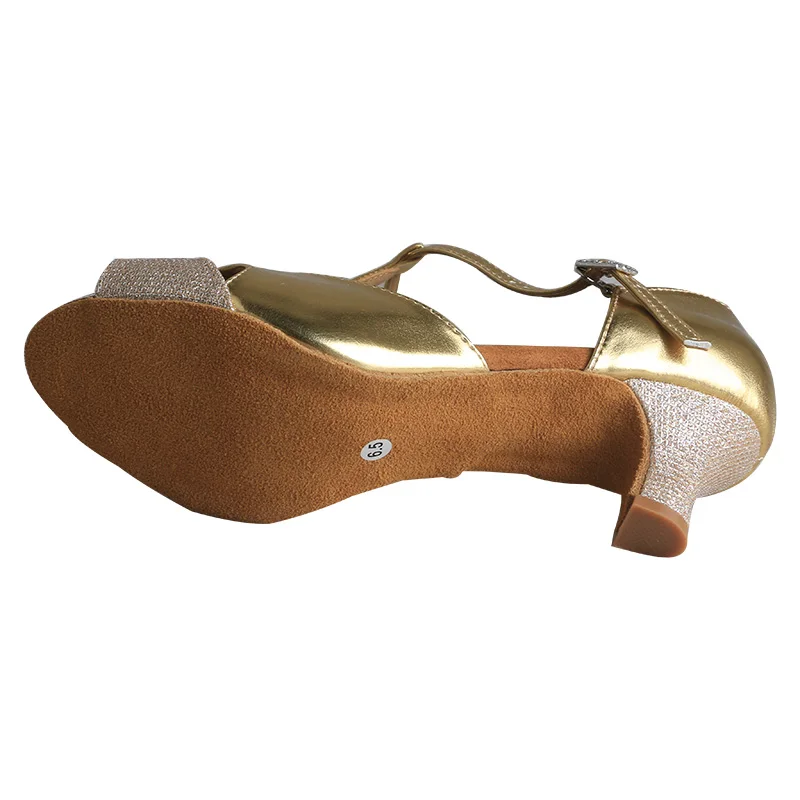 Sapatos de Dança Latina Salto Baixo para Mulheres, Salão de Baile Salsa, Sapatos de Dança Tango, Dourado, Vênus, Lure