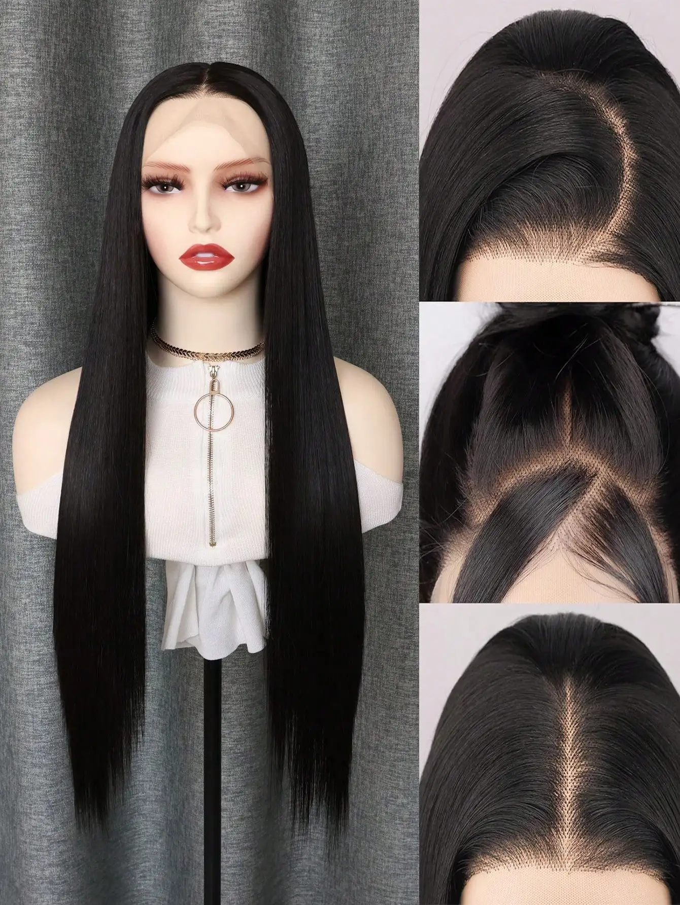 13x4 Transparent Lace Front Synthetic Lace Front Wig, Pre-Plucked, High Definition Lace Wig, For Women, Halloween