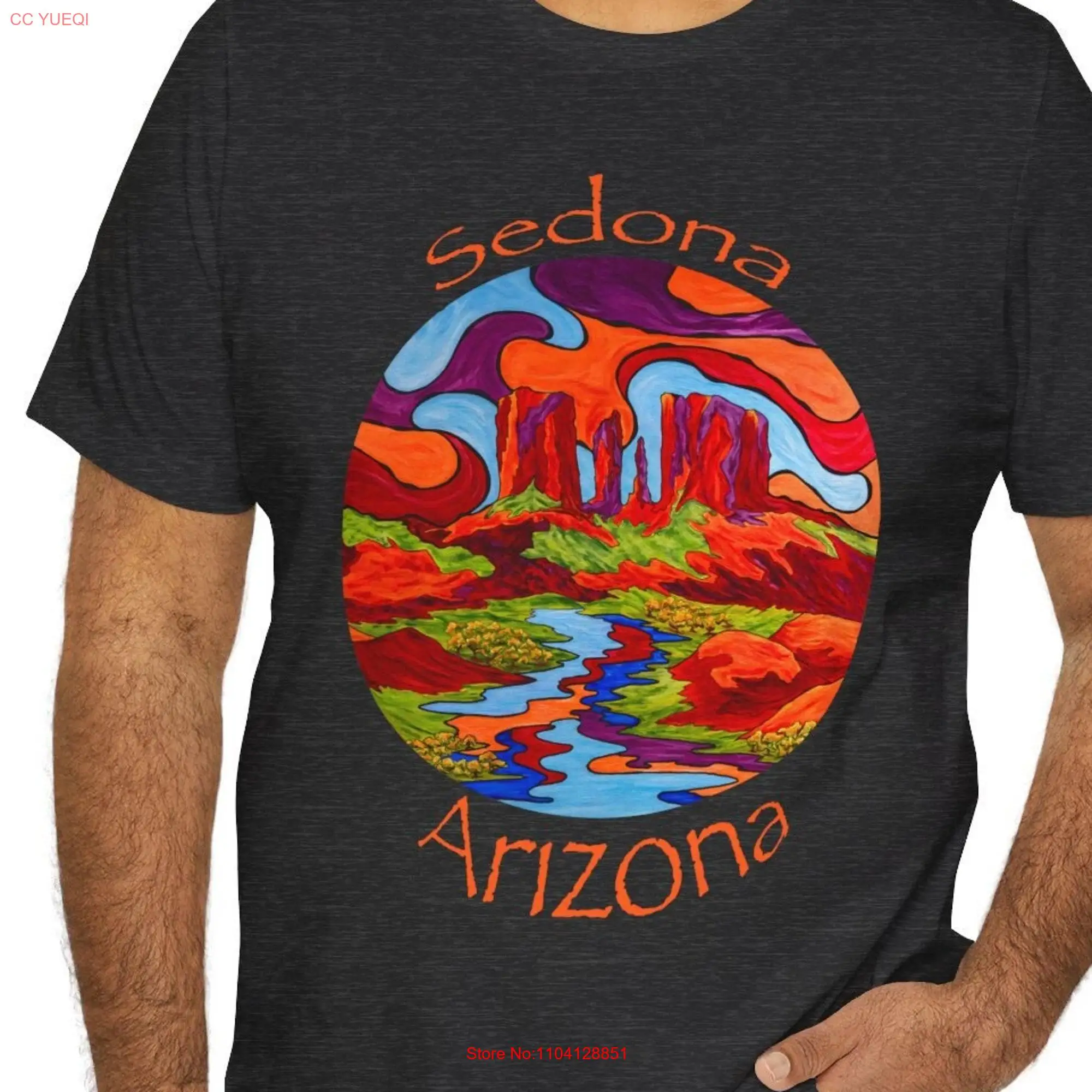 Sedona Arizona Cathedral Rock T Shirt Scenic Desert Landscape Red AZ Nature Hiking Adventurer long or short sleeves