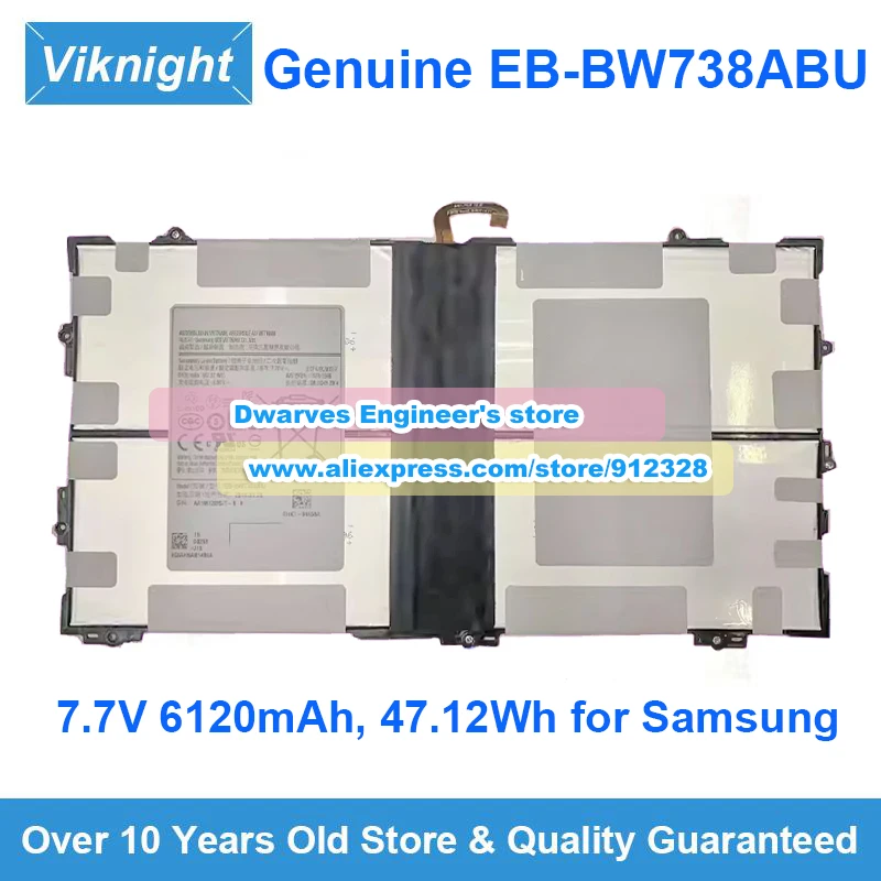 

Genuine EB-BW738ABU Laptop Battery EBBW738ABU 7.7V 6120mAh 47.12Wh For SAMSUNG Galaxy Book2 SM-W737A SM-W737Y