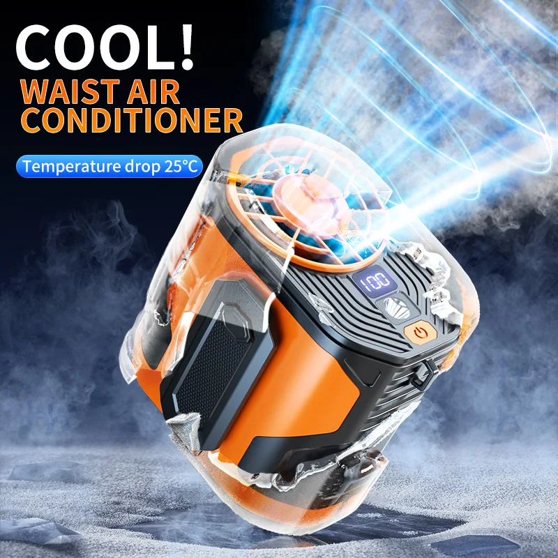 

F83 Портативный вентилятор с зажимом на шею, высокоскоростной поясной вентилятор, 100-скоростной, сверхтихий USB-вентилятор, спортивный охлаждающий артефакт для уличной строительной площадки