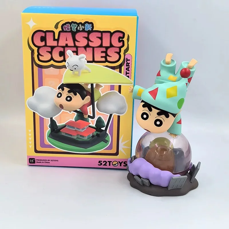 Genuine Blind Box Crayon Shin-Chan Classic Scene Series Anime Cartoon Decorations Pvc Model Action Figurines Ornament Toys Gift