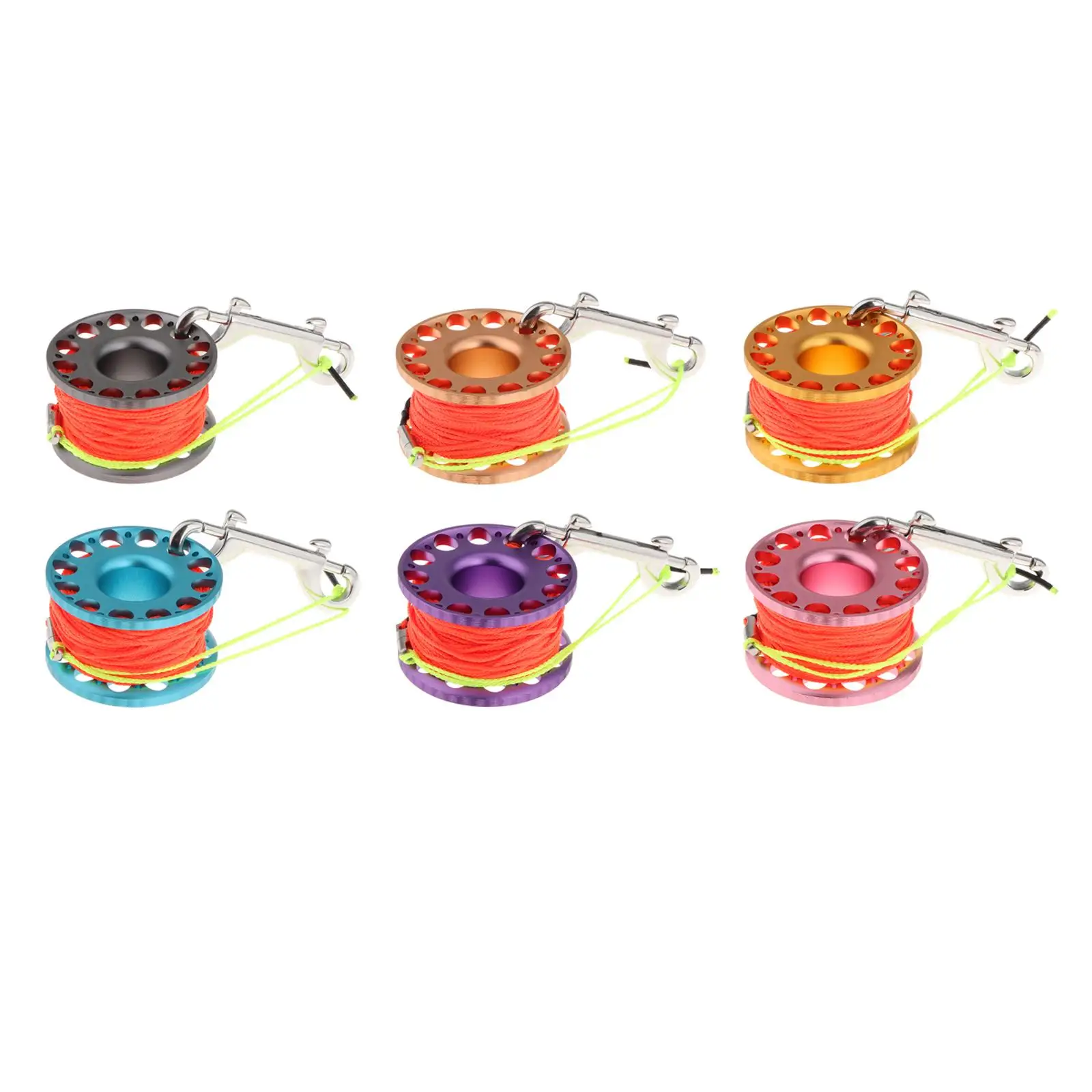 

Scuba Diving Reel Diving Finger Spool Reel with High Visibility Line with Clip for Spearfishing Diving Underwater Outdoor Gear