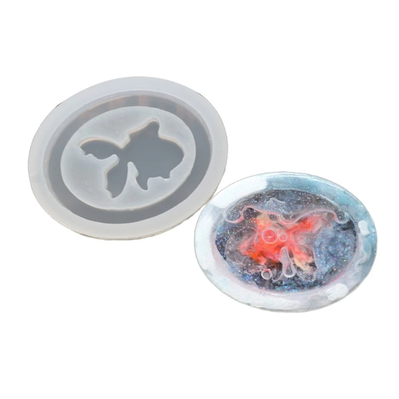 Goldfish Shaped Epoxy Resin Jewelry Mold Silicone Material for Making Pendant