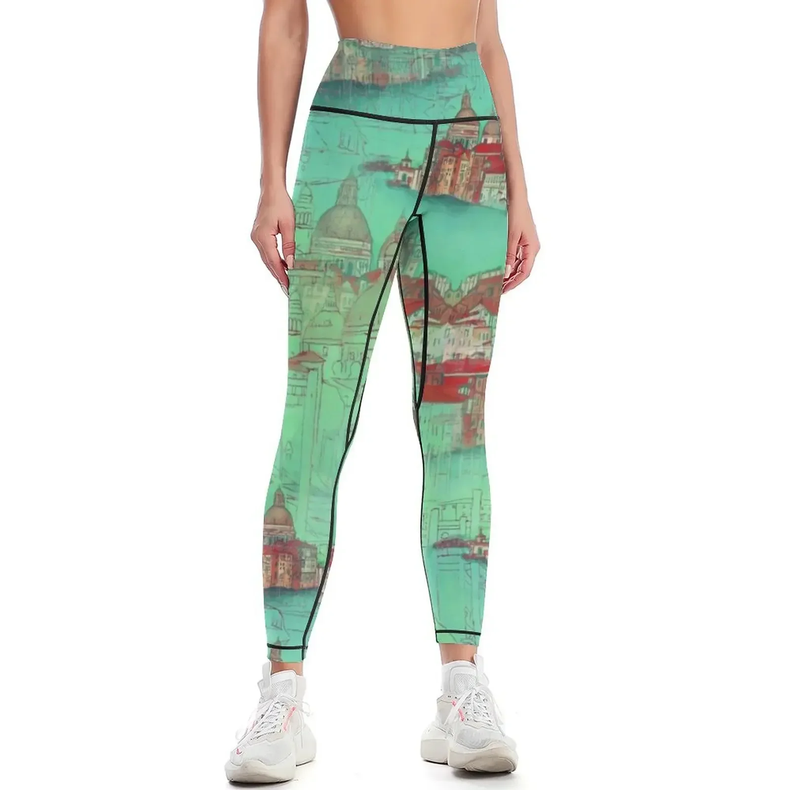 

Venetian Green Leggings sports for push up sports woman gym active wear Sports pants for Womens Leggings