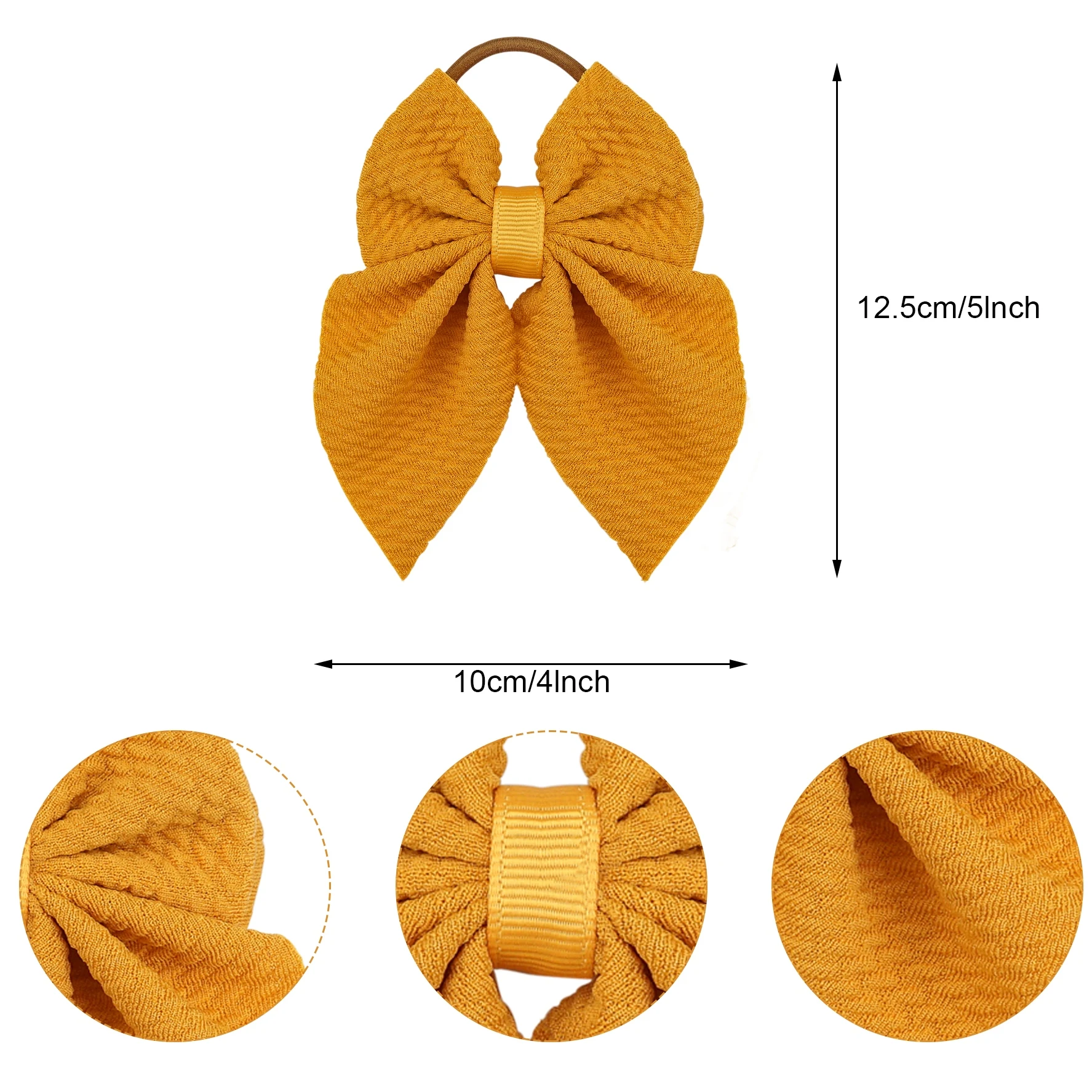 10Pcs/Set Girls 4Inch Hair Pigtail Hair Bows Elastic Hair Ties Hair Bands Holders Girls Baby Hair Accessories for Baby Infants