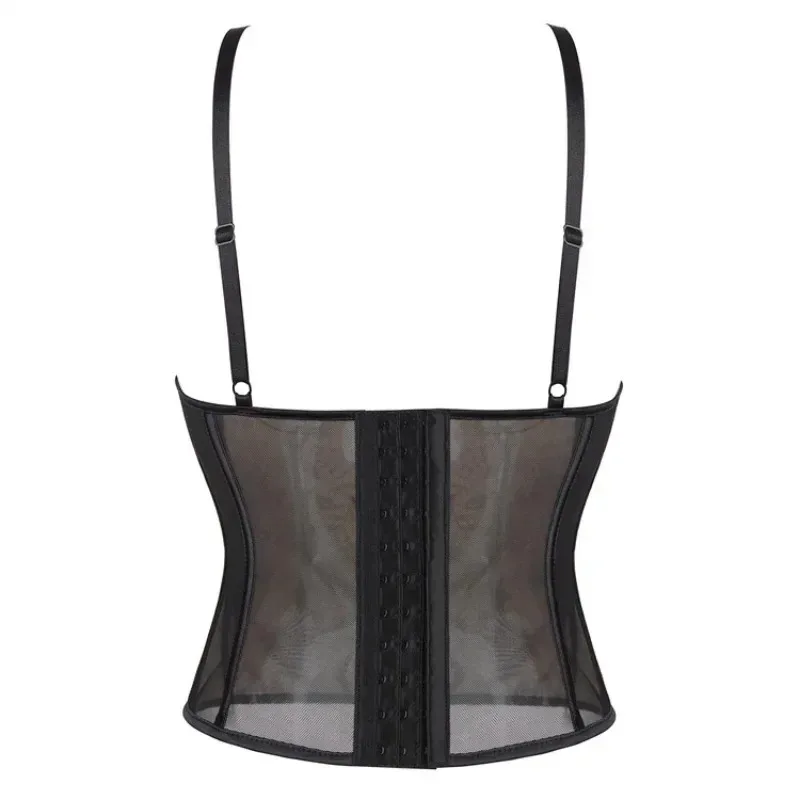 

asdh8@Women Adjustable Straps Transparent Sexy Corset Bustier Shapewear Up Lace Suspenders Lingerie WithCOSda@