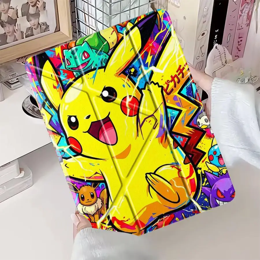Cute Pokemon Pikachu Holder Cover Tablet Case For iPad Air 4 5 M3 M2 1 2 M4 11inch Mini 6 7 Pro 2025 Pro 11th 10th 9th 8th 7th