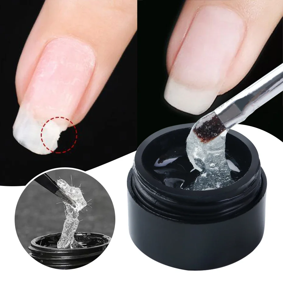 5ml Fiberglass Repaired Nails Gel Crack Broken Fiber Silk Extension Quick Builder Glue Acrylic Clear UV Polish Manicure Supplies