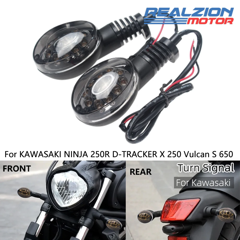 

RZ NINJA 250R LED Motorcycle Turn Signal Light Indicator Lamp For KAWASAKI D-TRACKER X 250 Vulcan S 650 KLX250S KLX 250