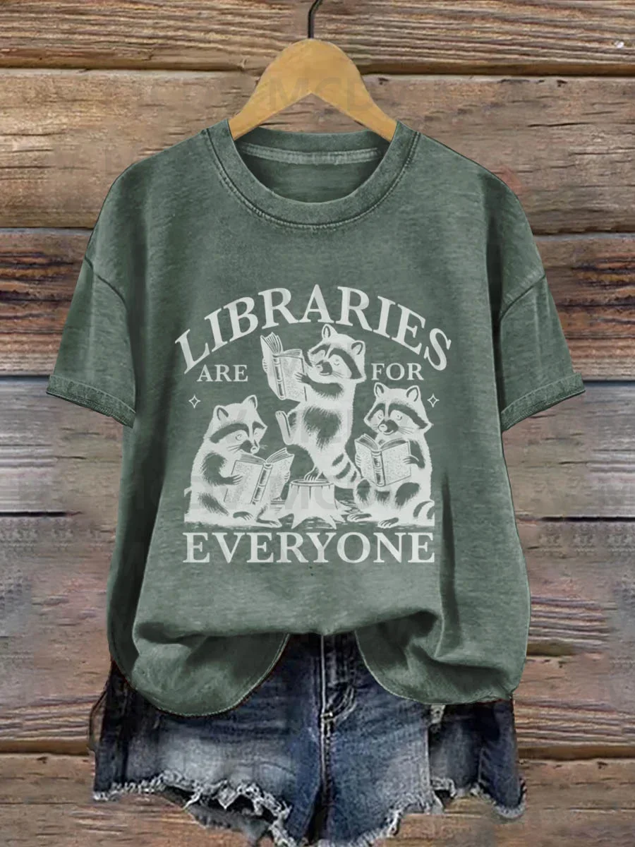 

Libraries Are For Everyone Teacher Librarian Art Print T-shirt 3D All Over Printed Women's T Shirts