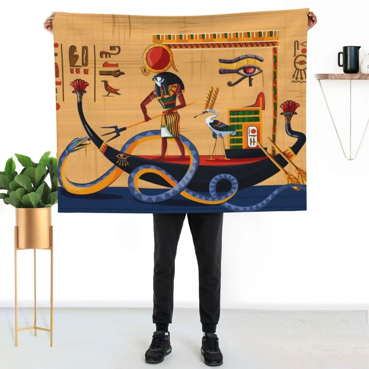 Ancient Egypt Hieroglyphics Throw Blanket couch cozy soft plush fuzzy picnic outdoor blanket