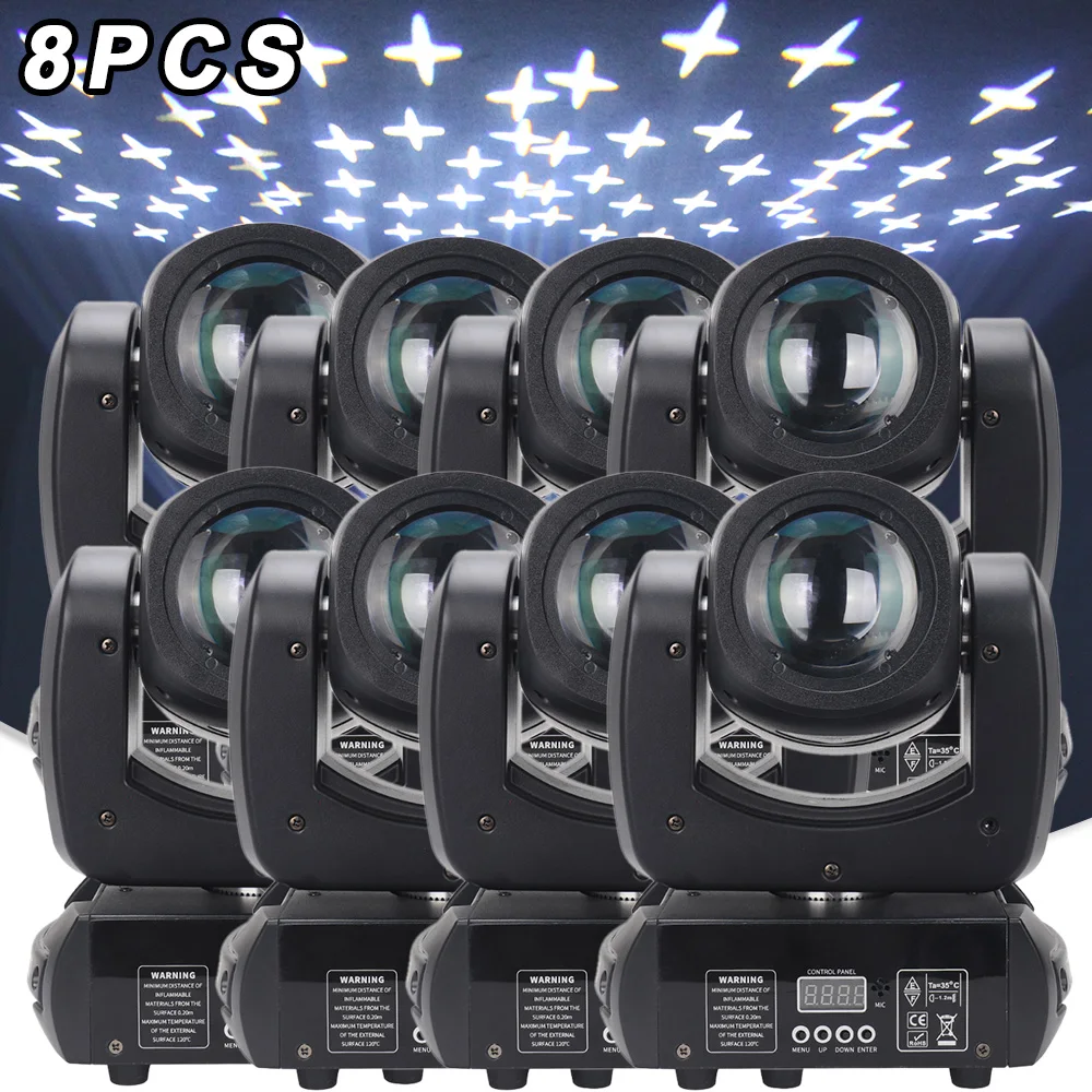 8PCS LED 100W Beam Spot 18 Prism Moving Head Stage Light Effect DMX512 For Club KTV Disco DJ Party Lighting Christmas Wedding