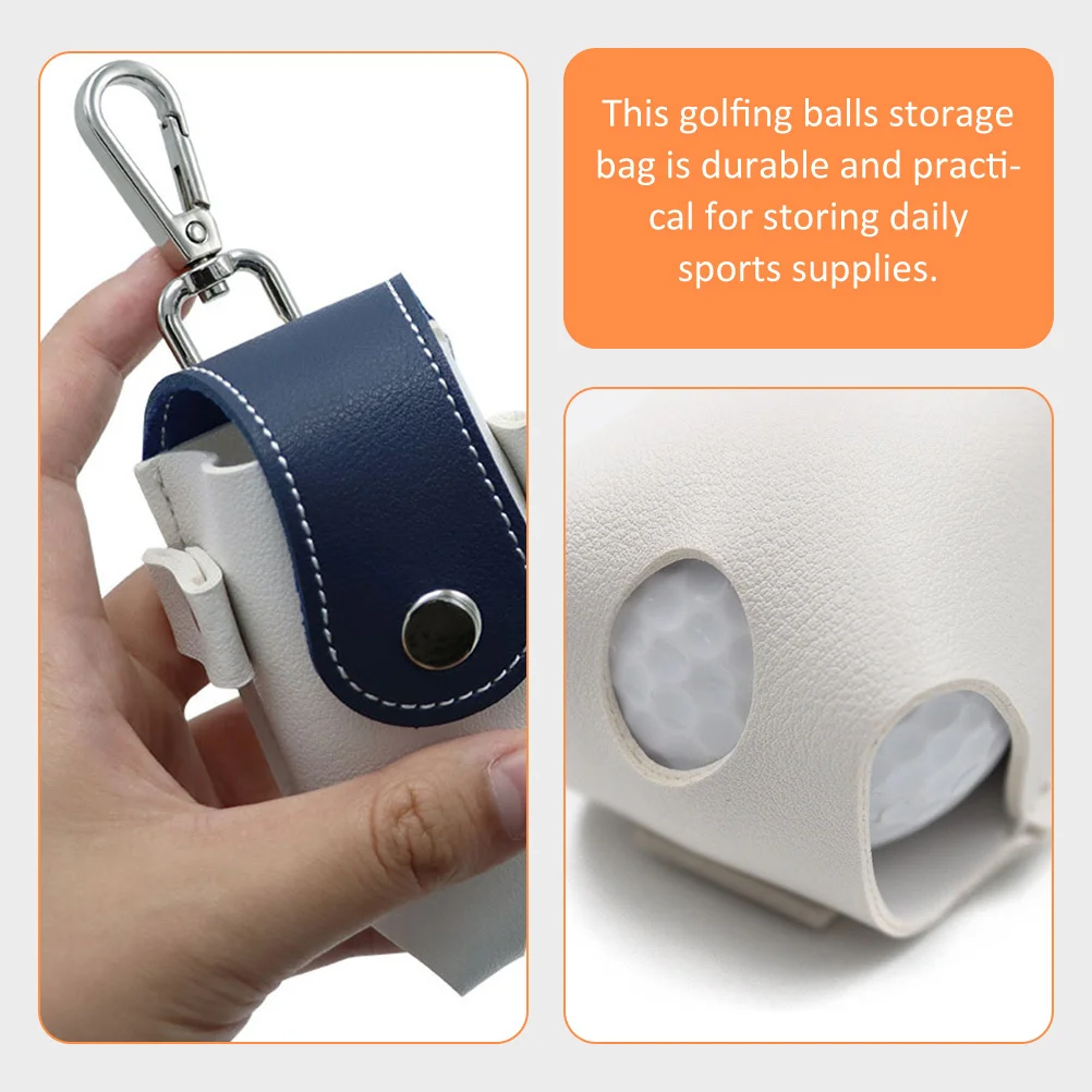

Golfing Ball Bag Premium Pu Durable Waist Pack Portable Compact Storage For Outdoor Sports Reusable Golf Accessories