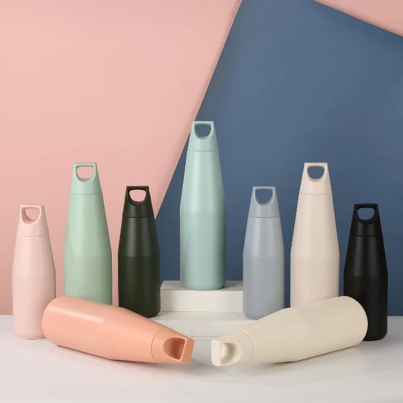 

Large capacity 316 stainless steel insulated cup small mouth handle conical water bottle outdoor portable cola thermos mug