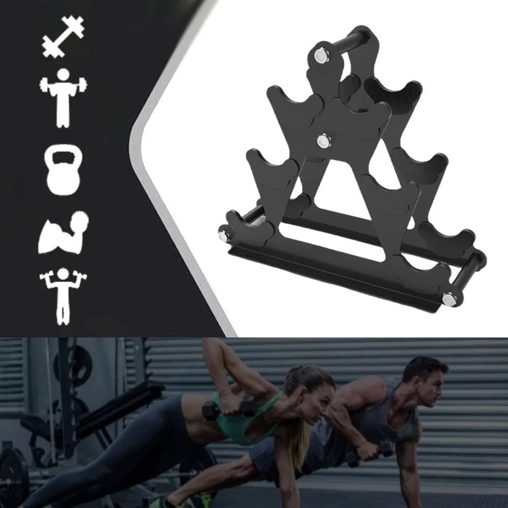 

Трехуровневая стойка для гантелей, держатель для 3 пар гантелей, напольный кронштейн для хранения гантелей для домашнего спортзала