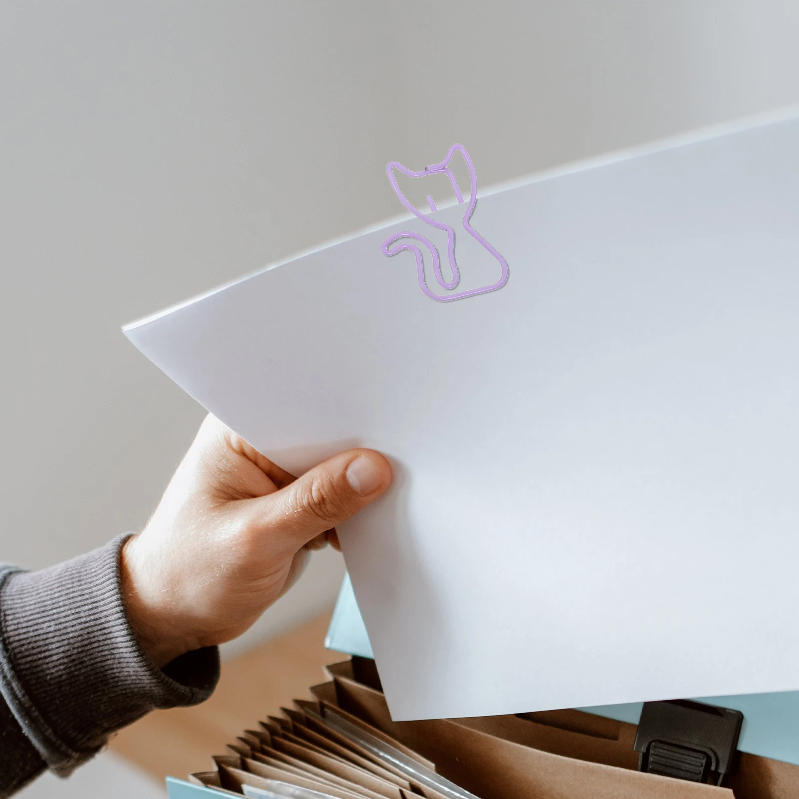

50 Pcs Cat Paper Clip Bookmark Marking Clips Adhesive Themed Office Supplies Marker Plastic Shaped Holders Document Pin