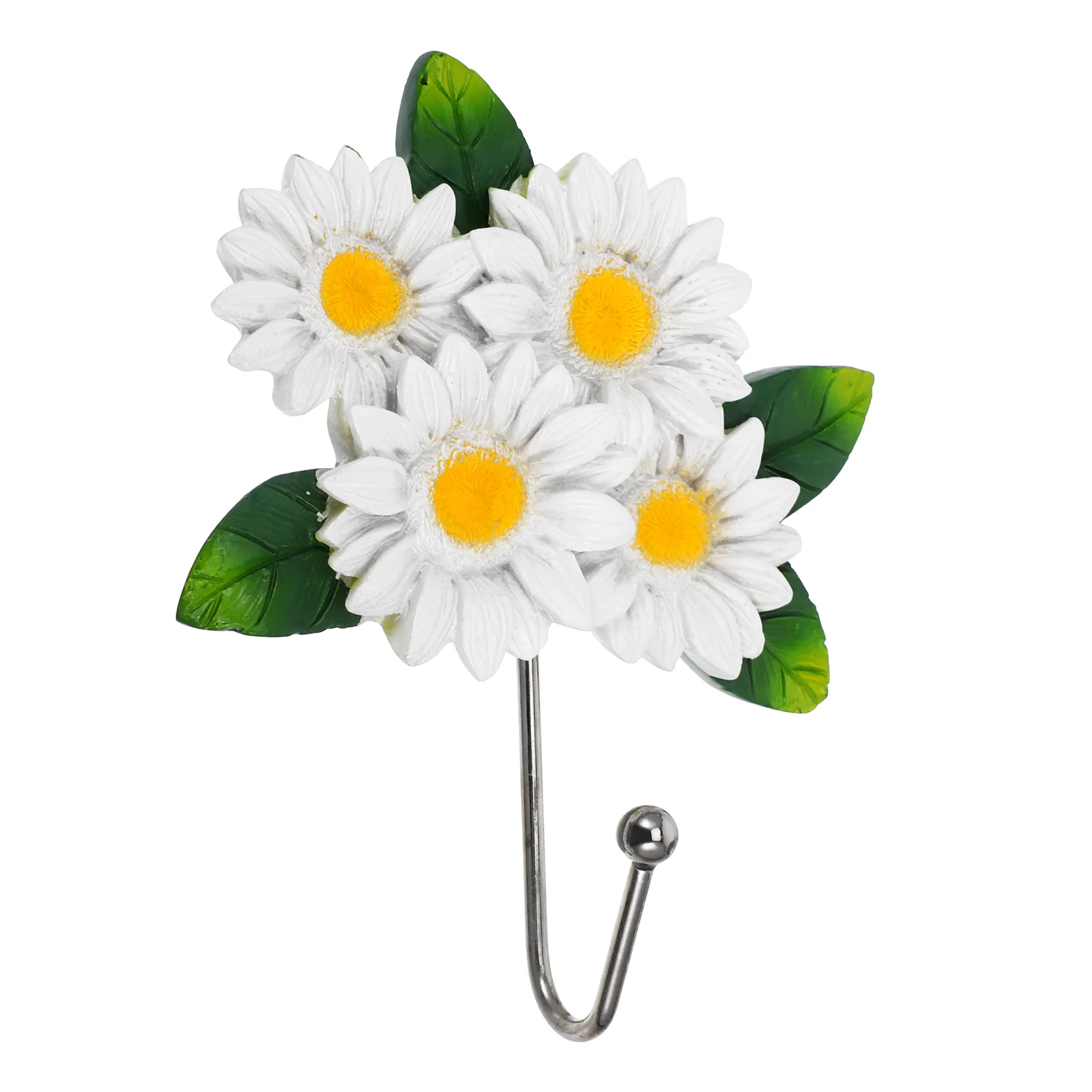 

Sunflower Wall Hook White Resin Home Decor Coat Hooks Towel Hangers Metal Hooks Clothes Wall Hangers