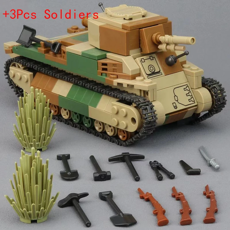 

WWII 89 92 Track Battle Tank Armored Vehicle Type Truck Army Weapon Military Building Blocks Bricks Classic Model Toys Boy Gifts