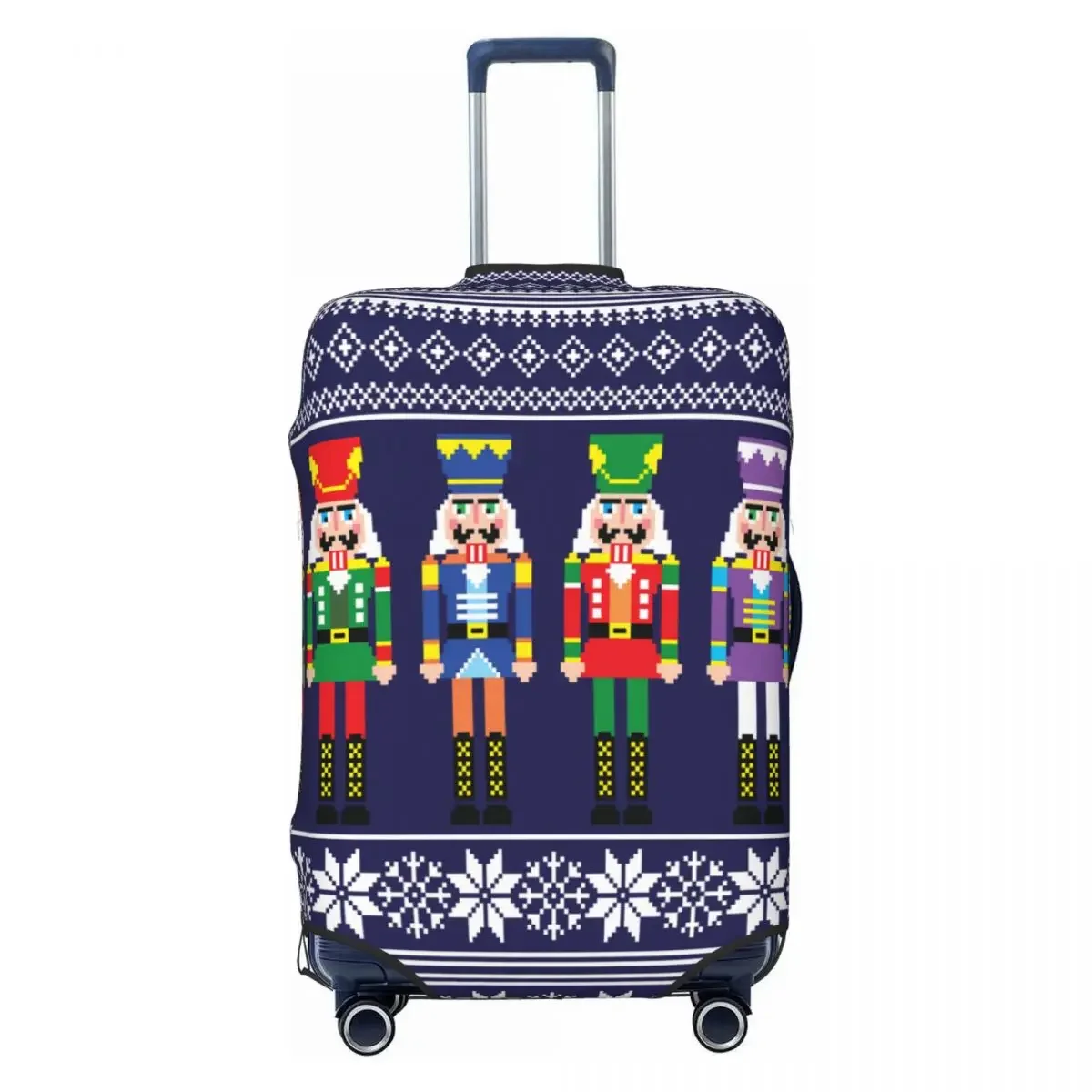 Cute Nutcracker Luggage Cover Protector Washable Christmas Nutcrackers Toy Soldier Travel Suitcase Covers