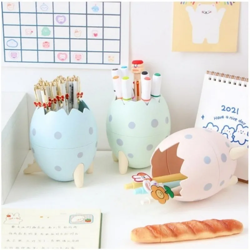 ギフト用エッグシェイプペンシルケース、ユニークなペンシルボックス、耐久性のあるペンホルダー、可愛い恐竜、3色