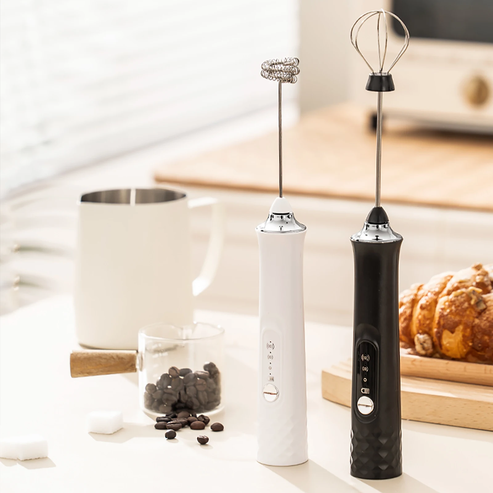 Powerful Electric Milk Frother, Handheld Whisk for Coffee, Latte, Cappuccino, Kitchen Tools, Household Essentials Gift Idea