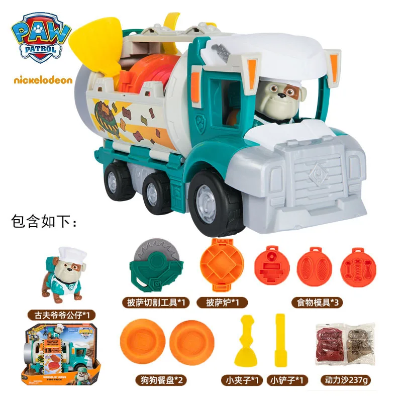 

100% оригинальные фигурки Paw Patrol Rubble & Crew Growlin Grub Food Truck, спасательные фигурки, подарок на день рождения, Рождество, Лидер продаж