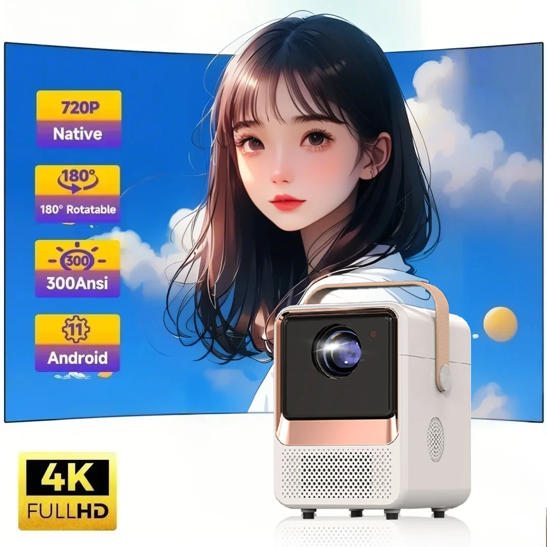 Portable Projector 4k 1920*1080P HD Resolution Intelligent Control 5G WiFi BT5.0 Home Theater Beamer Outdoor Movie LED Projector