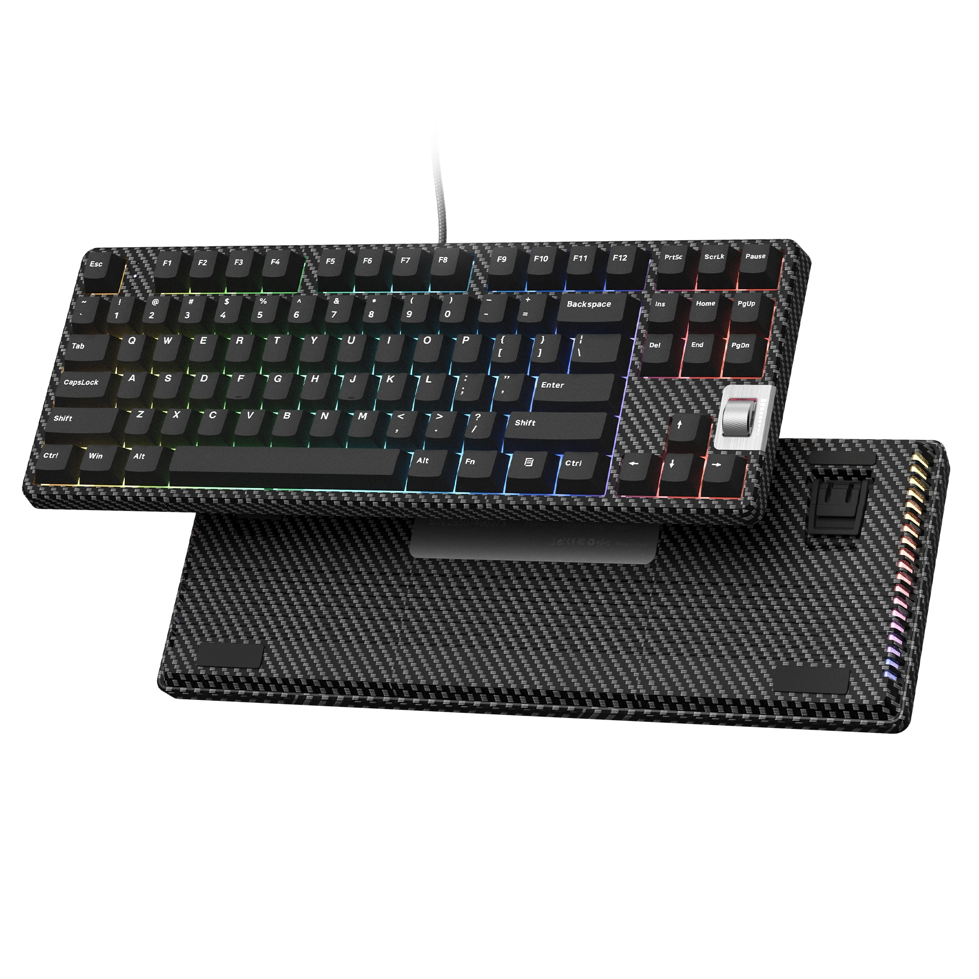 WOMIER Wired Mechanical Gaming Keyboard,87 Keys LED Backlit Programmable Hot-Swappable Anti-Ghosting Computer Keyboard for PC