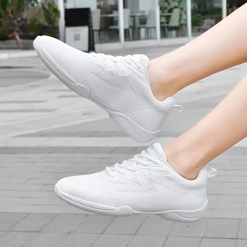 Cheer Shoes for Youth Girls White Cheerleading Athletic Dance Shoes Tennis Sneakers for Competition Sport Training