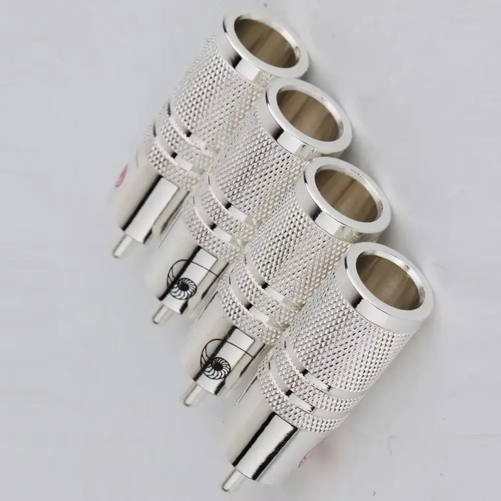 4pcs Silver Plated RCA Connector For Hifi Audio Cable Gold-Plate RCA Plugs Connector