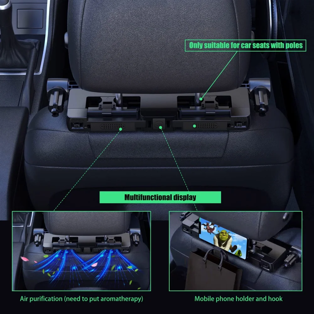 وسادة مسند رأس السيارة - وسادة دعم للرقبة والرأس قابلة للتعديل لمقاعد السيارة والسفر والنوم #4