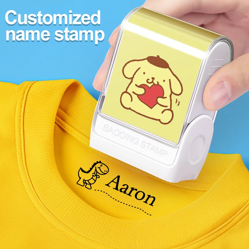 ختم اسم PomPomPurin المخصص - تصميم متين مقاوم للماء وخالي من التلطخ للوازم المدرسية والمنزل وإعطاء هدايا العيد #1