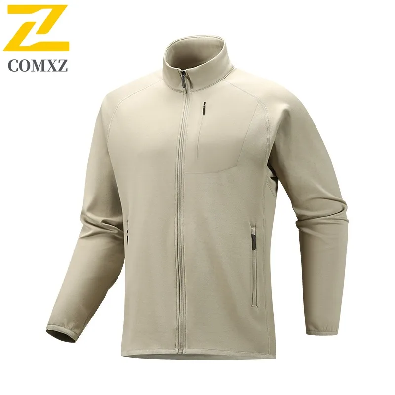 

Men's Spring Fall Casual Jacket Outdoor Loose Fit Stand Collar Windbreaker Korean Style Sporty Zipper Coat Hiking Travel Layered