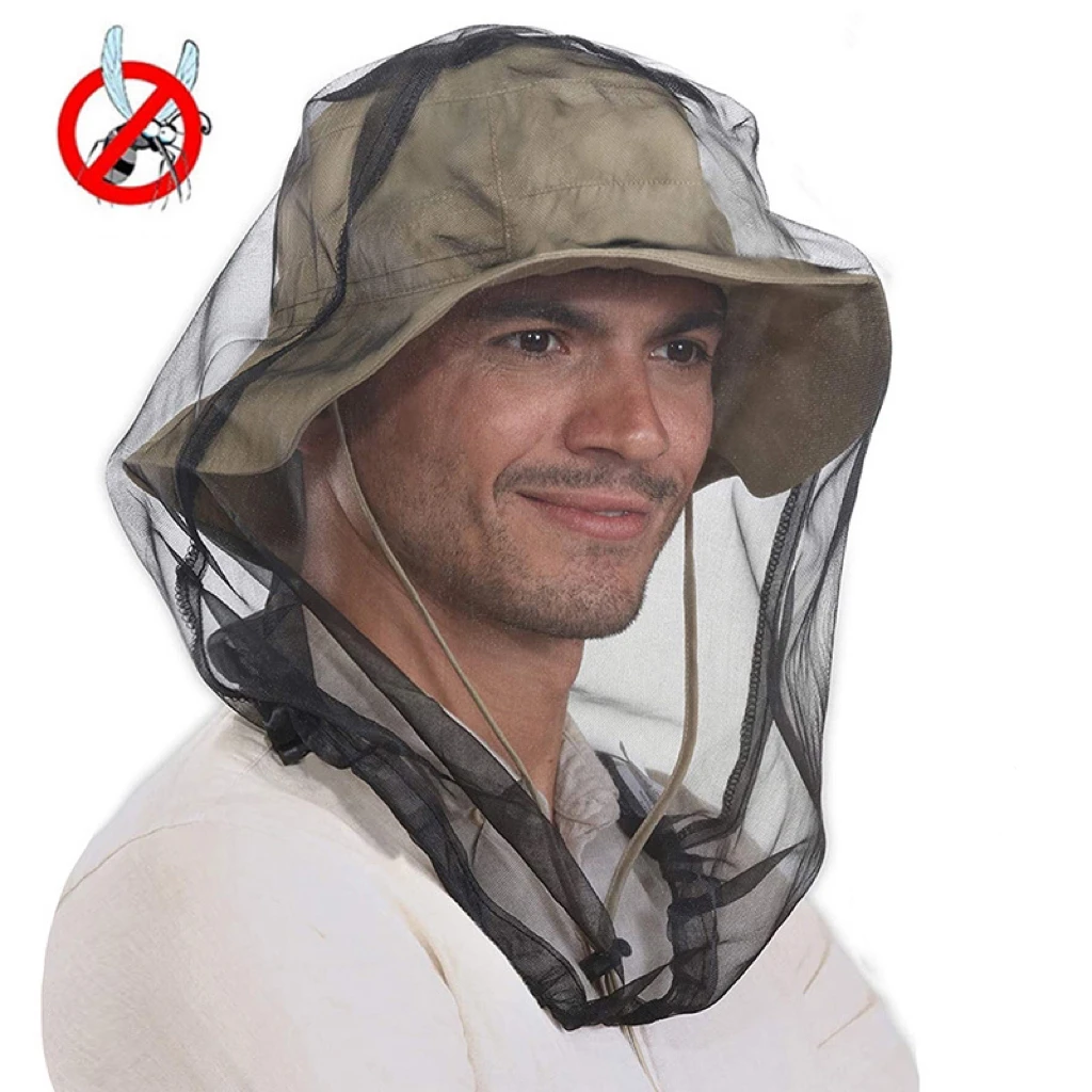 Fishing Sunshade Mask Camping Mesh Cap Midge Mosquito Insect Hat Bug Mesh Head Net Face Head Protector Mesh Outdoor