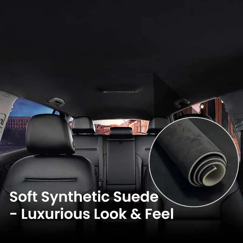 Suede Car Roof Headliner Fabric Foam Backed Ceiling Lining Material for Auto Interior Upholstery Repair Replacement DIY Craft