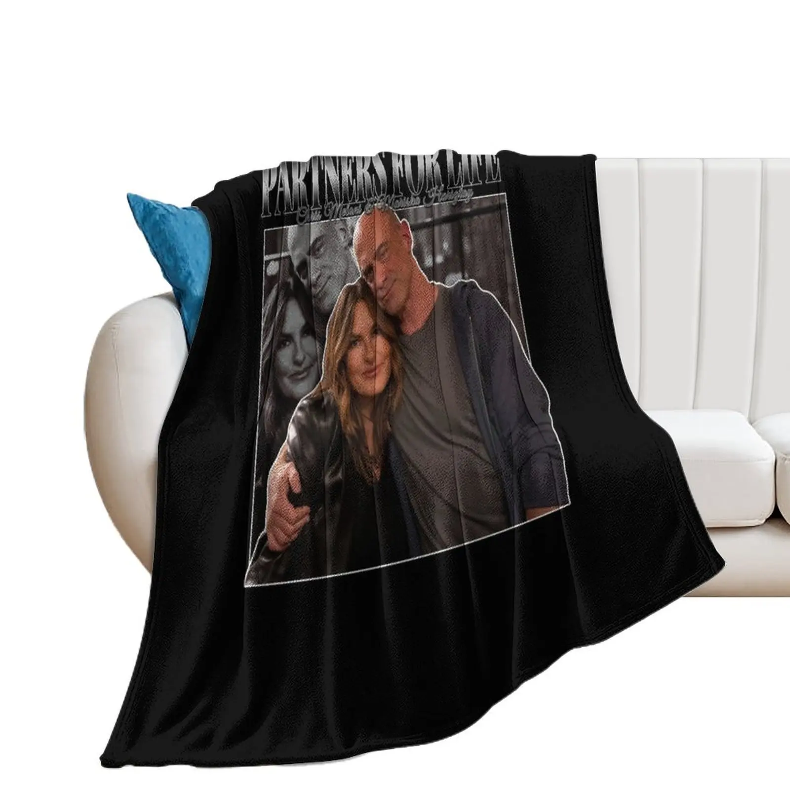 Partners for Life Mariska Hargitay and Chris Meloni 90s Inspired Vintage Homage Classic Throw Blanket Weighted Blankets