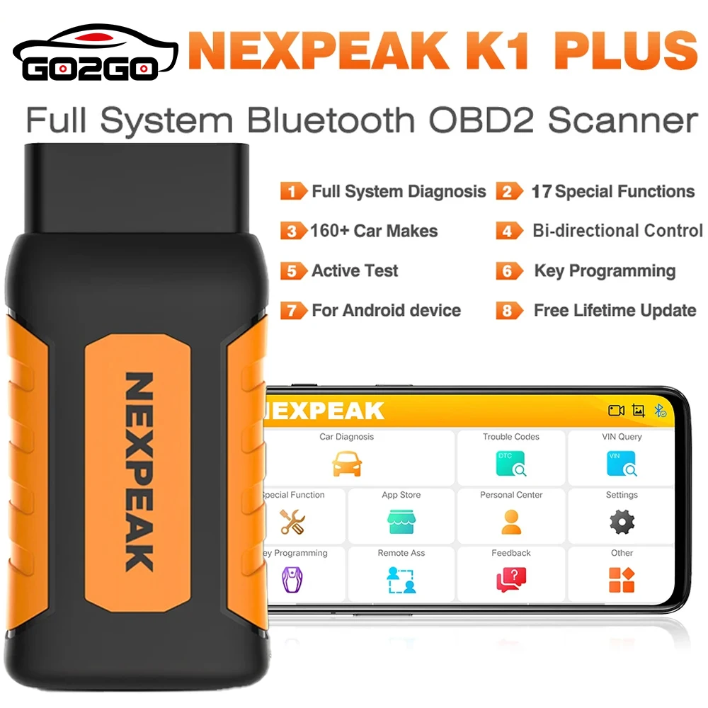 NEXPEAK K1 PLUS OBD2 Scanner Full System Diagnostic Tools DPF ABS Oil Reset IMMO Code Reader Professional Car Diagnostic Tool