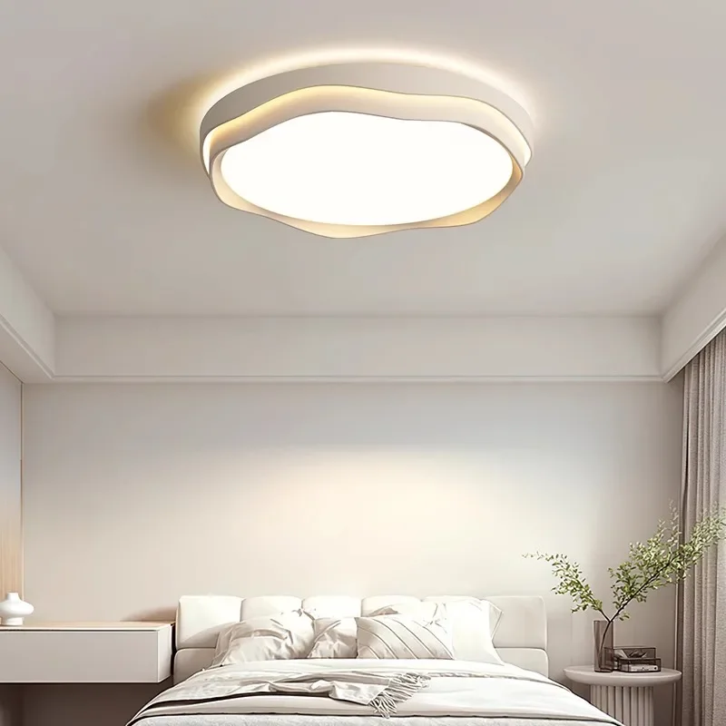 

Dimmable Bedroom LED Ceiling Lights For Home Modern Study Master Bedroom Lamp Wave Circular Square Home Decor Lighting Fixtures