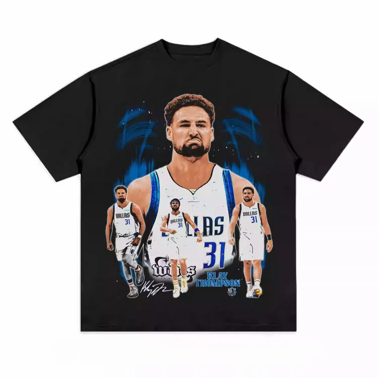 

Баскетбольная футболка Mavericks Klay Thompson с короткими рукавами 2026, High Street Retro