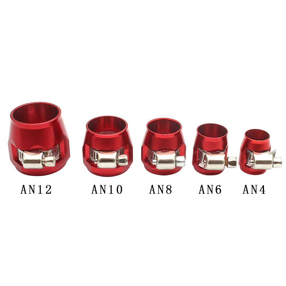 AN4/AN6/AN8/AN10/AN12 Fuel Line Hose Finisher Clamp Finisher Aluminum Car Modification Accessories