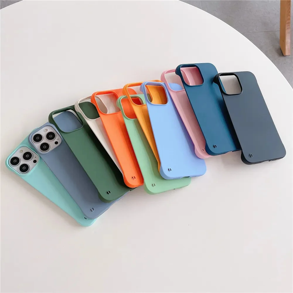 Ultra Thin Frameless Matte Phone Case For iPhone 15 14 11 12 13 Pro Max Mini XR X XS 7 8 Plus Luxury Candy Color Hard PC Cover