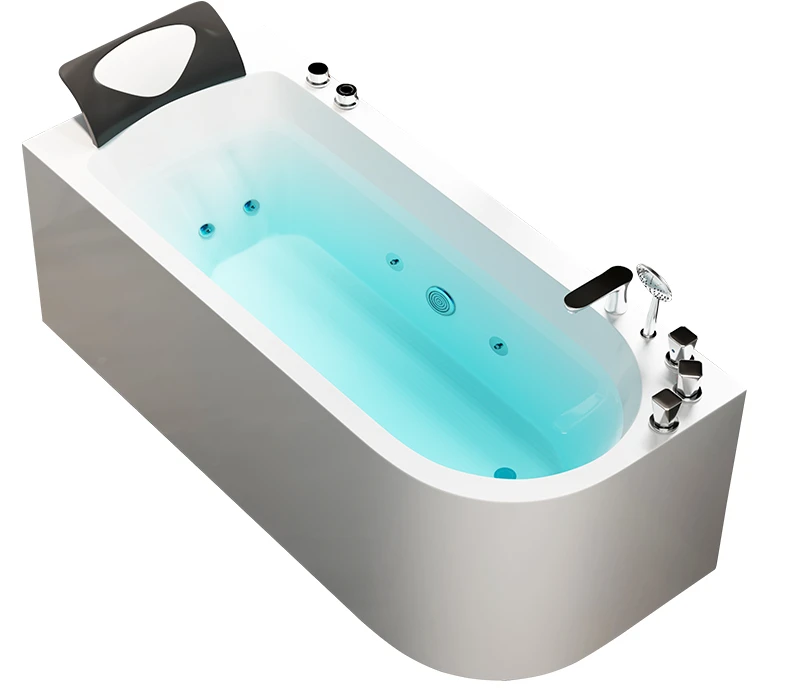 Seamless integrated household massage acrylic bathtub with constant temperature heating high-end bath tub.