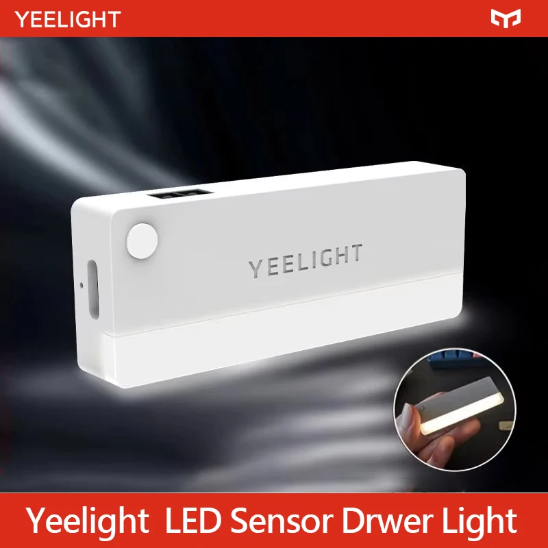 

Yeelight LED Cabinet Light Rechargeable USB Mini Infrared Sensor Night Light 2700K Drawer Kitchen Cabinet Wardrobe Bed Light