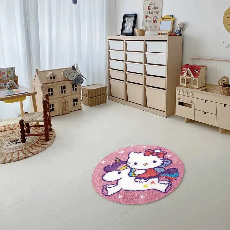 Carpet Embroidery Latch Hook Kit Foamiran Sanrio Hello Kitty Undefined Latch Hook Rug Button Pad Package Smyrna Package Carpet